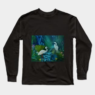 Egrets in the Mist Long Sleeve T-Shirt